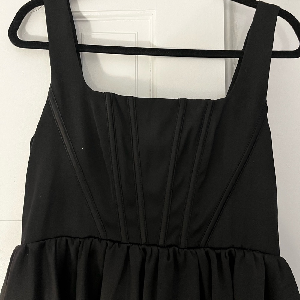 Black corset A line mini dress